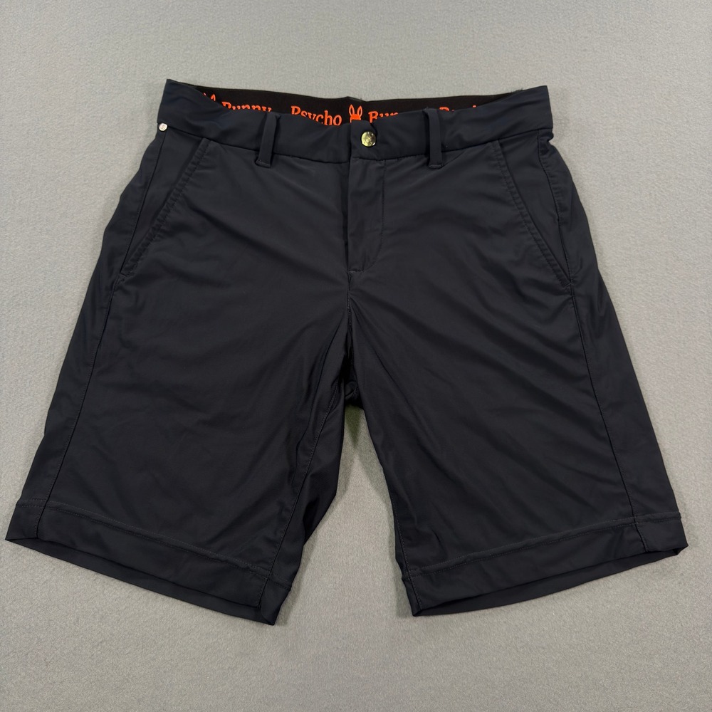 Psycho Bunny Mens Navy Blue Performance Golf Shorts Size 29 Stretch Tech Active